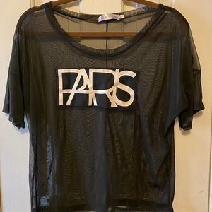 Sheer Graphic Shirt with PARIS logo
